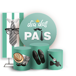 Capas Painel Redondo Trio Cilindro e Faixa Lateral Sublimado - Dia dos Pais
