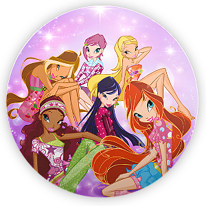 Capa Painel Redondo Sublimado - O Clube das Winx