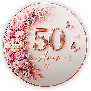 Capa Painel Redondo Sublimado - 50 Anos