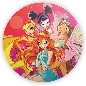 Capa Painel Redondo Sublimado - Winx