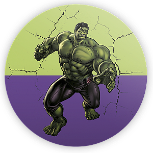 Capa Painel Redondo Sublimado - Herois Hulk