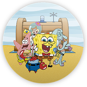 Capa Painel Redondo Sublimado - Bob Esponja
