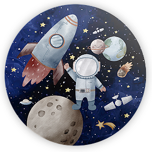 Capa Painel Redondo Sublimado - Astronauta