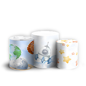 Capas Trio Cilindro Sublimado Veste Fácil - Astrounauta