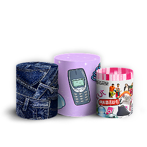 Capas Trio Cilindro Sublimado Veste Fácil - Anos 2000