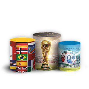 Capas Trio Cilindro Sublimado Veste Fácil - Copa do Mundo