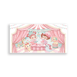 Capa Painel Retangular Sublimado - Circo Rosa