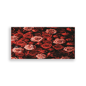 Capa Painel Retangular Sublimado - Flores Vermelha e Rosa