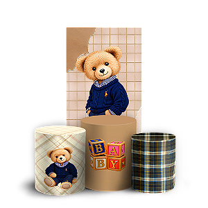 Capas Faixa Lateral e Trio Cilindro Sublimado Veste Fácil - Urso Ralph