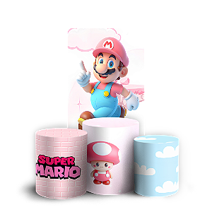 Capas Faixa Lateral e Trio Cilindro Sublimado Veste Fácil - Super Mario