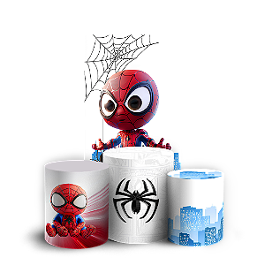 Capas Faixa Lateral e Trio Cilindro Sublimado Veste Fácil - Homem Aranha