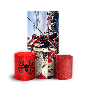 Capas Faixa Lateral e Trio Cilindro Sublimado Veste Fácil - Homem Aranha