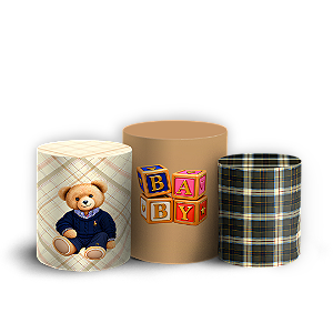 Capas Trio Cilindro Sublimado Veste Fácil - Urso Ralph