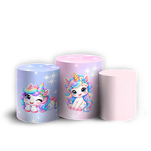 Capas Trio Cilindro Sublimado Veste Fácil - Unicornio