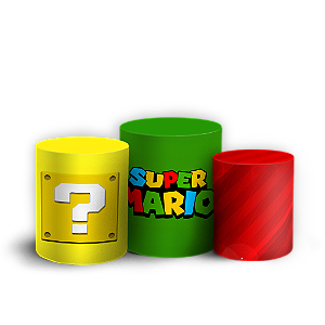 Capas Trio Cilindro Sublimado Veste Fácil - Super Mario