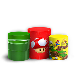 Capas Trio Cilindro Sublimado Veste Fácil - Super Mario
