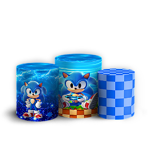 Capas Trio Cilindro Sublimado Veste Fácil - Sonic
