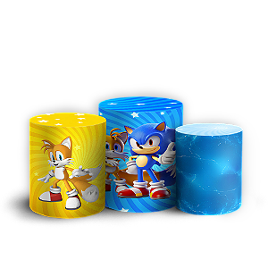 Capas Trio Cilindro Sublimado Veste Fácil - Sonic