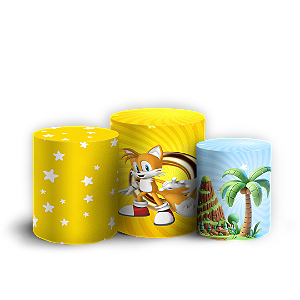 Capas Trio Cilindro Sublimado Veste Fácil - Sonic