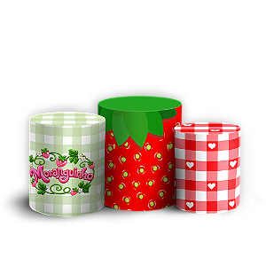 Capas Trio Cilindro Sublimado Veste Fácil - Moranguinho