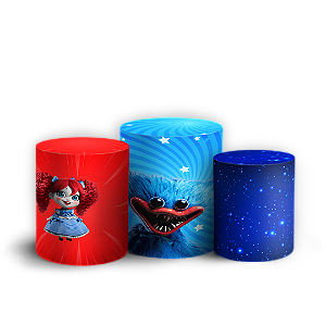 Capas Trio Cilindro Sublimado Veste Fácil - Huggy Wuggy