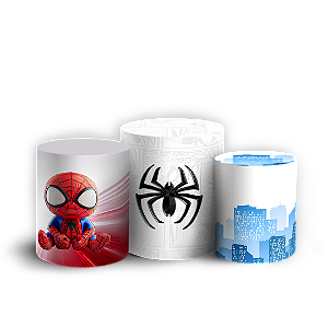 Capas Trio Cilindro Sublimado Veste Fácil - Homem Aranha