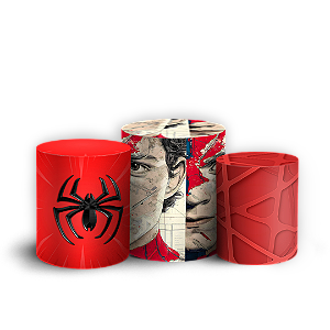 Capas Trio Cilindro Sublimado Veste Fácil - Homem Aranha