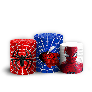 Capas Trio Cilindro Sublimado Veste Fácil - Homem Aranha