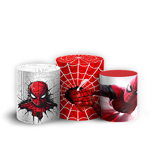 Capas Trio Cilindro Sublimado Veste Fácil - Homem Aranha