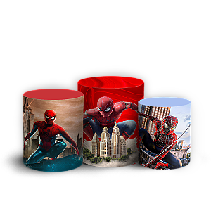 Capas Trio Cilindro Sublimado Veste Fácil - Homem Aranha
