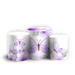 Capas Trio Cilindro Sublimado Veste Fácil - Borboleta
