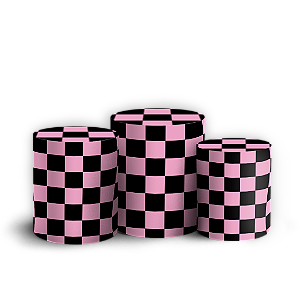 Capas Trio Cilindro Sublimado Veste Fácil - Xadrez
