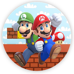 Capa Painel Redondo Sublimado - Super Mario