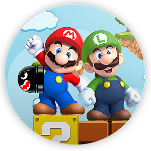 Capa Painel Redondo Sublimado - Super Mario