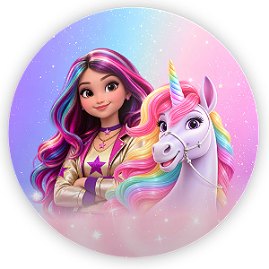 Capa Painel Redondo Sublimado - Academia do Unicornio