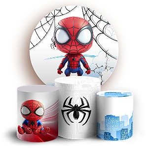 Capas Painel Redondo e Trio Cilindro Sublimado - Homem Aranha