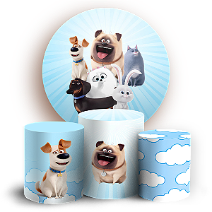 Capas Painel Redondo e Trio Cilindro Sublimado - A Vida Secreta dos Animais