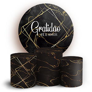 Capas Painel Redondo e Trio Cilindro Sublimado - Gratidão