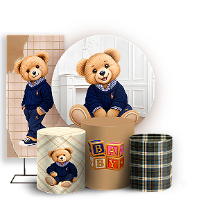 Capas Painel Redondo Trio Cilindro e Faixa Lateral Sublimado - Urso Ralph