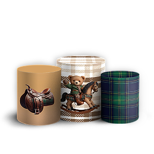 Capas Trio Cilindro Sublimado Veste Fácil - Ursinho Elegante