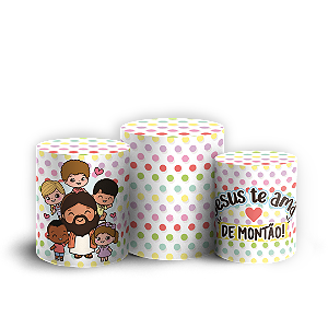 Capas Trio Cilindro Sublimado Veste Fácil - Jesus e Crianças