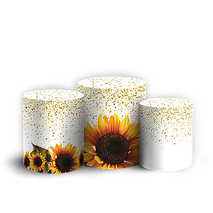 Capas Trio Cilindro Sublimado Veste Fácil - Girassol Floral
