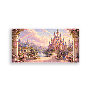 Capa Painel Retangular Sublimado - Castelo Rosa