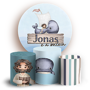 Capas Painel Redondo e Trio Cilindro Sublimado - Jonas e a Baleia