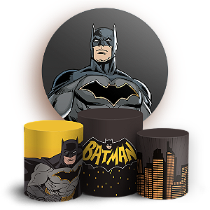Capas Painel Redondo e Trio Cilindro Sublimado - Batman
