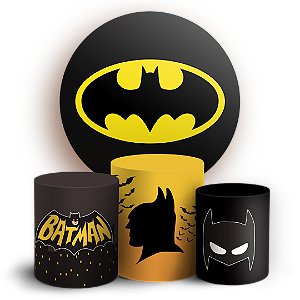 Capas Painel Redondo e Trio Cilindro Sublimado - Batman