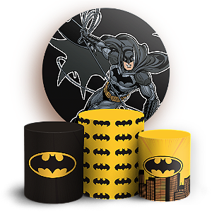 Capas Painel Redondo e Trio Cilindro Sublimado - Batman