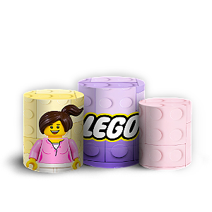 Capas Trio Cilindro Sublimado Veste Fácil - Lego Rosa
