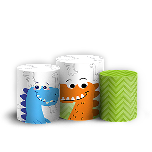 Capas Trio Cilindro Sublimado Veste Fácil - Dinossauro Baby