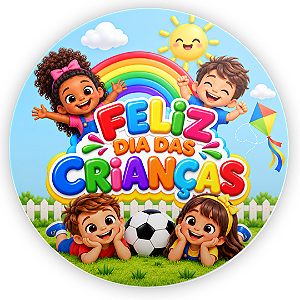 Capa Painel Redondo Sublimado - Dia das Crianças